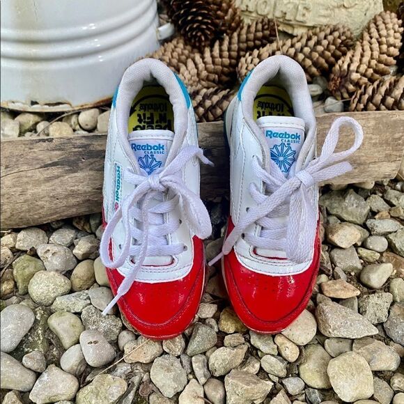 Reebok Classic Red/white/Blue Leather Youth Boys Athletic ShoesSneakers Size 9.5 - Picture 2 of 7